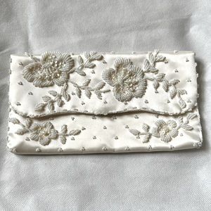Vintage Satin and Hand Beaded Purse